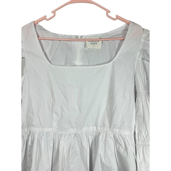 Tuckernuck NWT Hyacinth House‎ Clemons Long Sleeve Puff Blouse White L Boho - Picture 4 of 13